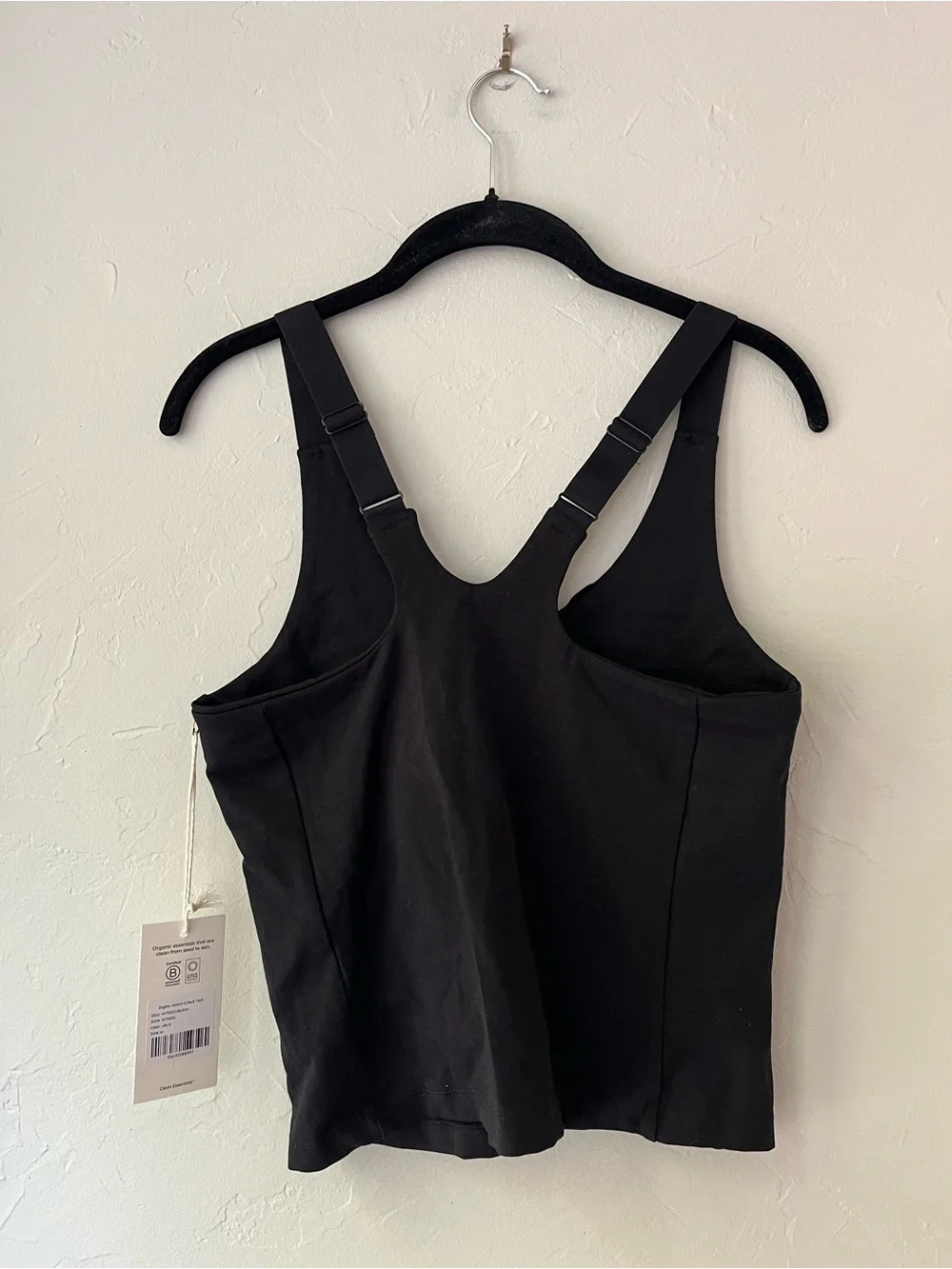 MATE THE LABEL ORGANIC STRETCH U NECK TANK JET BLACK M - Picture 4 of 5